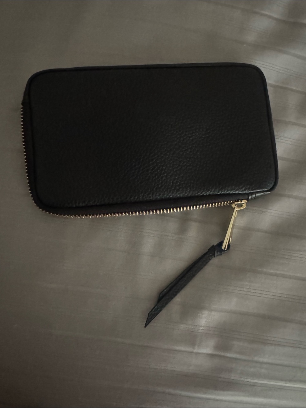Bandolier Black Leather Crossbody Phone Case with Gold Hardware - Picture 4 of 7